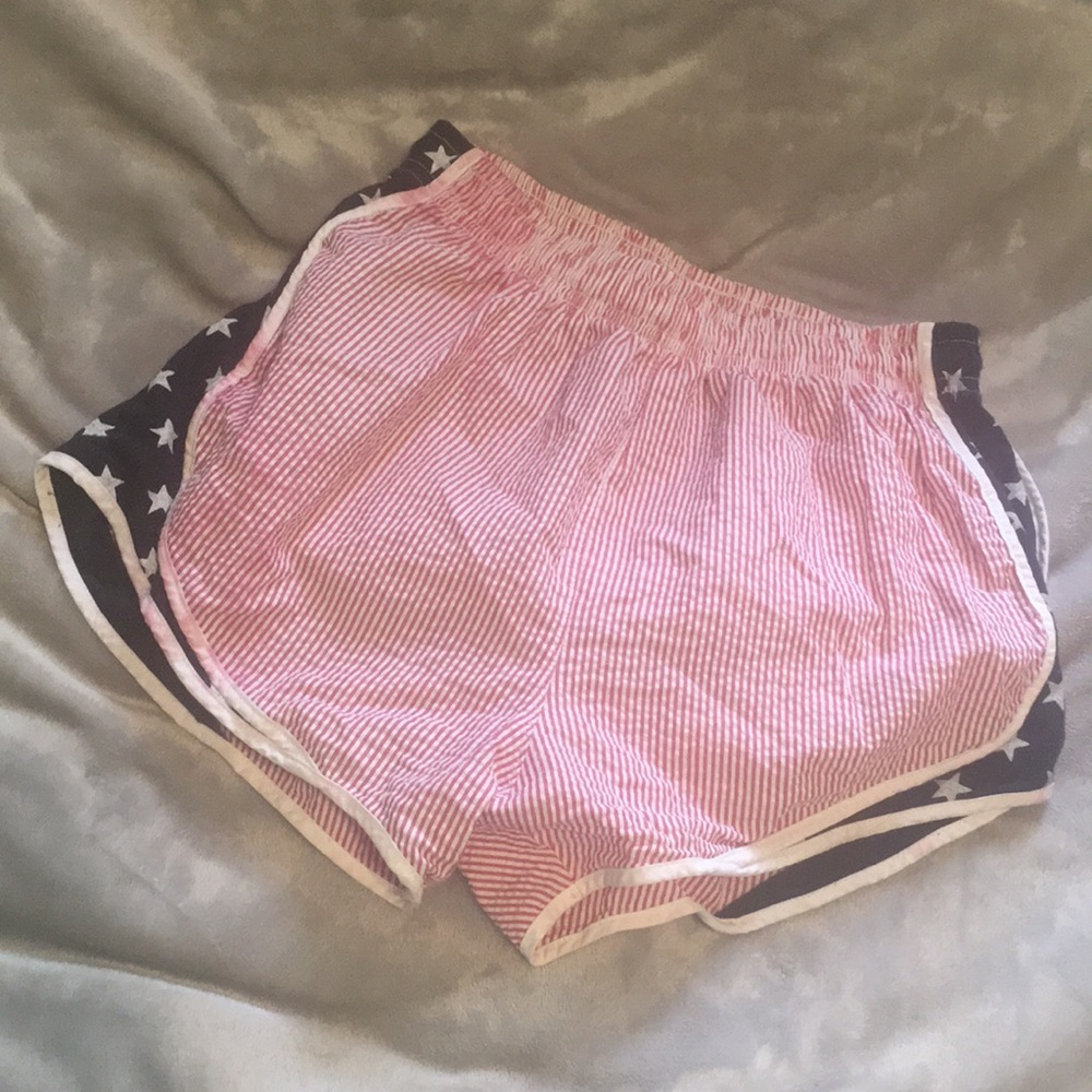 Lauren James Shorties || pink seersucker + Stars